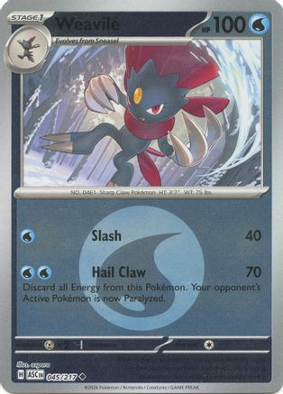 Weavile (Energy Symbol Pattern) 045/217 - ME Ascended Heroes Reverse Holofoil - Uncommon