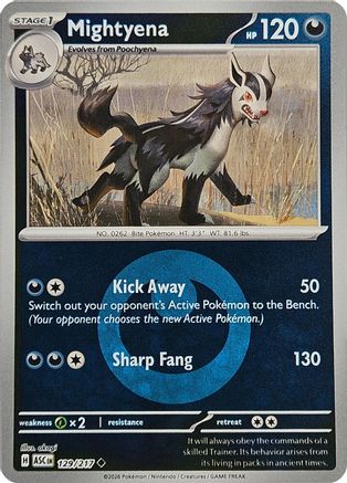 Mightyena (Energy Symbol Pattern) 129/217 - ME Ascended Heroes Reverse Holofoil - Uncommon