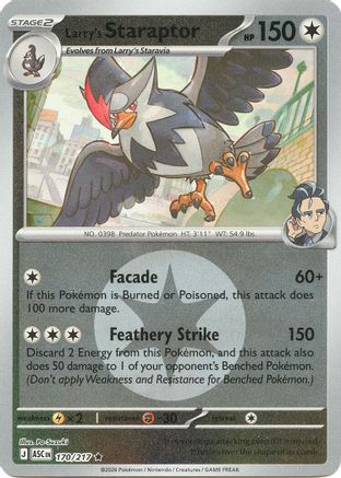 Larry's Staraptor (Energy Symbol Pattern) 170/217 - ME Ascended Heroes Reverse Holofoil - Rare