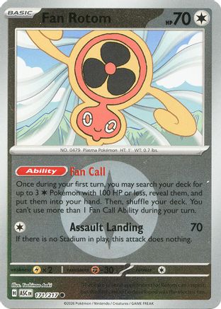 Fan Rotom (Energy Symbol Pattern) 171/217 - ME Ascended Heroes Reverse Holofoil - Common