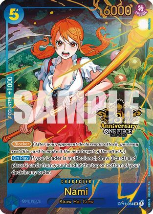 Nami (Japanese Version 3rd Anniversary Set) (OP11-054) - One Piece Promotion Cards Foil