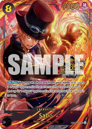 Sabo (Japanese Version 3rd Anniversary Set) (OP07-118) - One Piece Promotion Cards Foil
