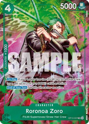 Roronoa Zoro (OP13-037) (OP13-037) - Adventure on Kami's Island Foil