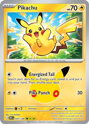 Pikachu 037/128 - ME 30th Celebration Holofoil - None