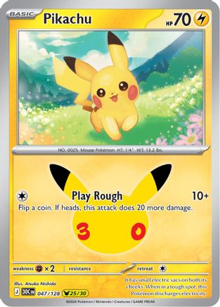 Pikachu 047/128 - ME 30th Celebration Holofoil - None