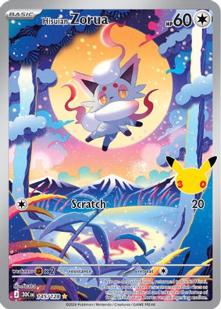 Hisuian Zorua 145- ME 30th Celebration Holofoil - Illustration Rare