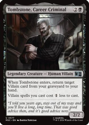 Tombstone, Career Criminal (MSC-577) - Commander: Marvel Super Heroes