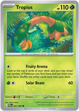 Tropius 001- ME05 Pitch Black Reverse Holofoil - Common