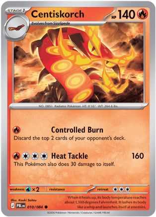 Centiskorch 010- ME05 Pitch Black Reverse Holofoil - Common