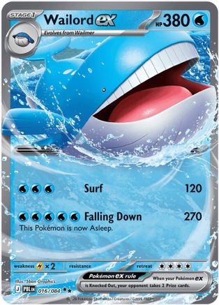 Wailord ex 016/084 - ME05 Pitch Black Holofoil - Double Rare