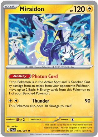 Miraidon 028- ME05 Pitch Black Holofoil - Rare