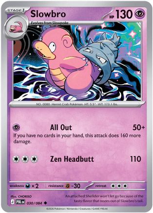 Slowbro 030/084 - ME05 Pitch Black Reverse Holofoil - Uncommon