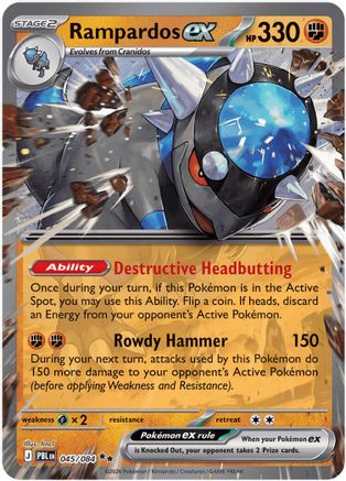 Rampardos ex 045/084 - ME05 Pitch Black Holofoil - Double Rare