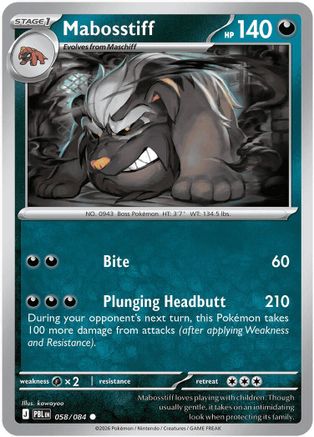 Mabosstiff 058- ME05 Pitch Black Reverse Holofoil - Common