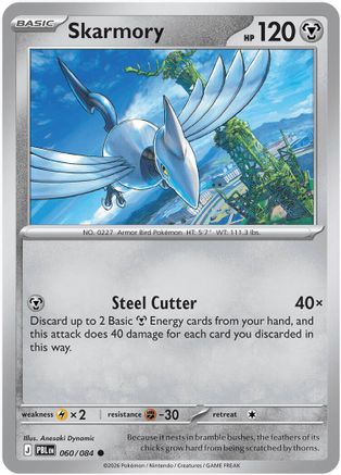 Skarmory 060- ME05 Pitch Black Reverse Holofoil - Common