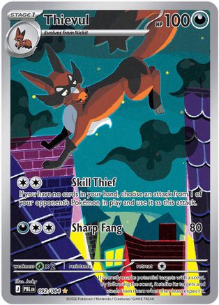 Thievul 092/084 - ME05 Pitch Black Holofoil - Illustration Rare