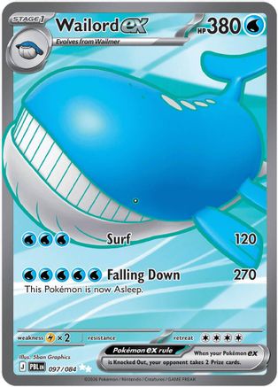 Wailord ex 097/084 - ME05 Pitch Black Holofoil - Ultra Rare