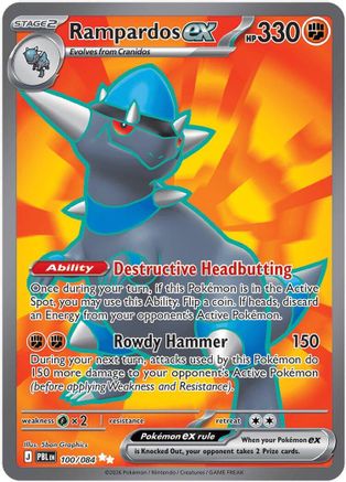 Rampardos ex 100/084 - ME05 Pitch Black Holofoil - Ultra Rare