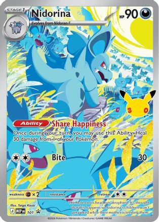 Nidorina (30th Celebration) 101- ME Mega Evolution Promo Holofoil - Promo