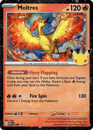 Moltres (30th Celebration) 096- ME Mega Evolution Promo Holofoil - Promo