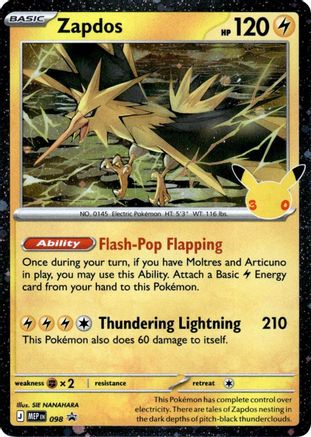 Zapdos (30th Celebration) 098- ME Mega Evolution Promo Holofoil - Promo