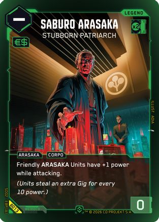 Saburo Arasaka - Stubborn Patriarch (B013) - Embracing Power  Beta Starter Deck Foil