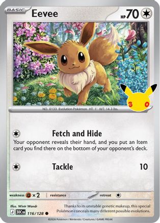 Eevee 116/128 - ME 30th Celebration Holofoil - Common