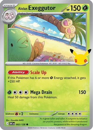Alolan Exeggutor 002/128 - ME 30th Celebration Holofoil - Common