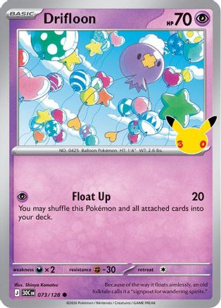 Drifloon 073/128 - ME 30th Celebration Holofoil - Common