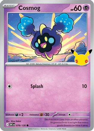 Cosmog 078/128 - ME 30th Celebration Holofoil - null