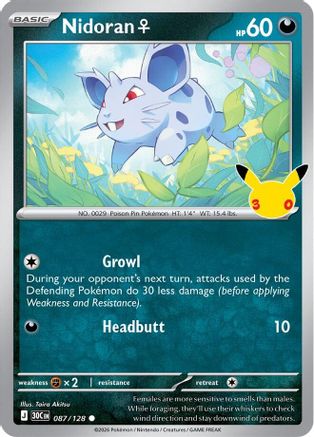 Nidoran F 087/128 - ME 30th Celebration Holofoil - Common