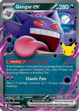 Gengar ex 090/128 - ME 30th Celebration Holofoil - null