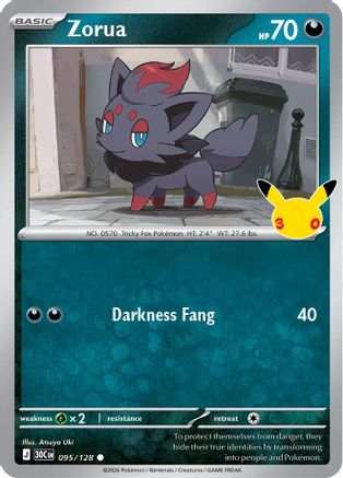 Zorua 095/128 - ME 30th Celebration Holofoil - Common