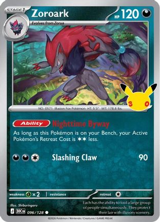 Zoroark 096/128 - ME 30th Celebration Holofoil - Common