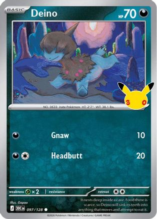 Deino 097/128 - ME 30th Celebration Holofoil - null