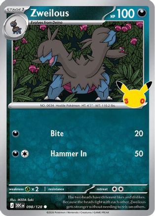 Zweilous 098/128 - ME 30th Celebration Holofoil - null