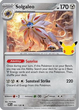 Solgaleo 105/128 - ME 30th Celebration Holofoil - null