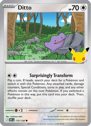 Ditto 115/128 - ME 30th Celebration Holofoil - Common