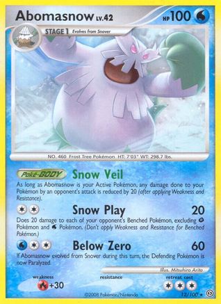 Abomasnow 12/100 - Stormfront  - Rare