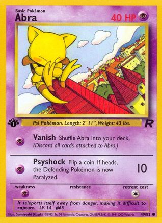 Abra 049/82 - Team Rocket 1st Edition - Common