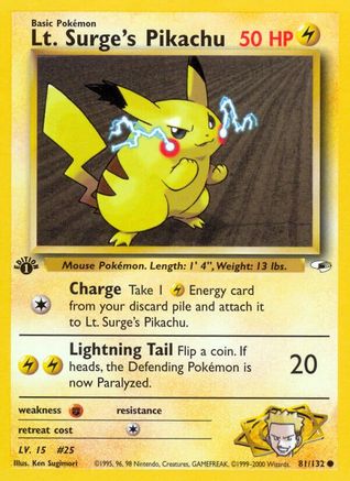 Lt. Surge's Pikachu (81/132) [Gym Heroes Unlimited]