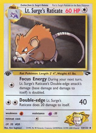 Lt. Surge's Raticate (53/132) [Gym Challenge Unlimited]