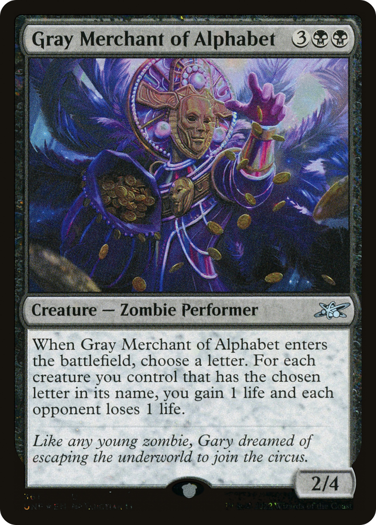 Gray Merchant of Alphabet (Galaxy Foil) [Unfinity]