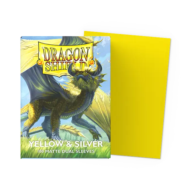 Dragon Shield Sleeves Dual Matte (100ct): Yellow & Silver