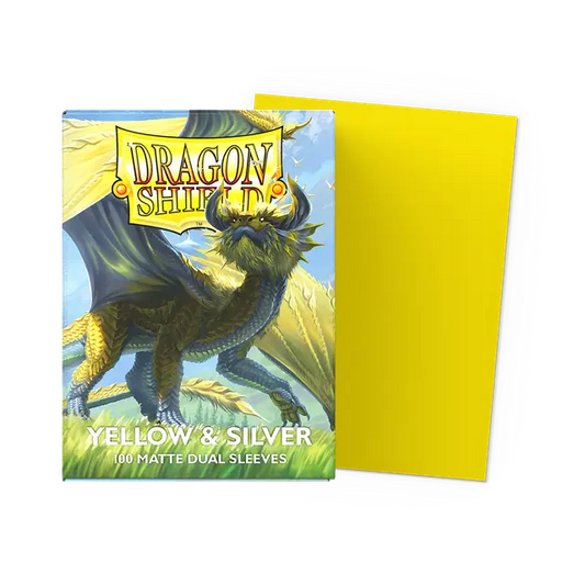 Dragon Shield Sleeves Dual Matte (100ct): Yellow & Silver