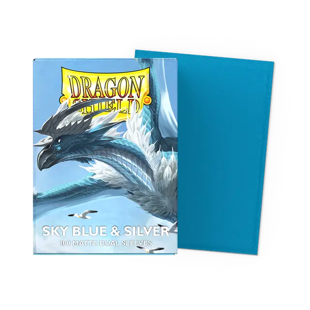 Dragon Shield Sleeves Dual Matte (100ct): Sky Blue & Silver